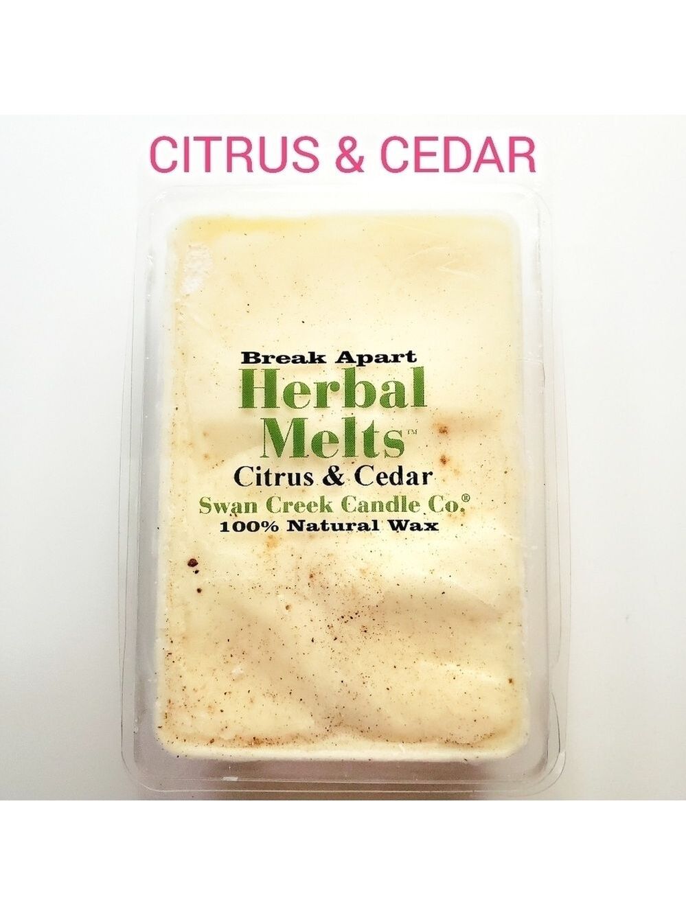 CITRUS & CEDAR by SWAN CREEK CANDLE CO.  Herbal Melts 100% Natural Wax 5.25 oz
